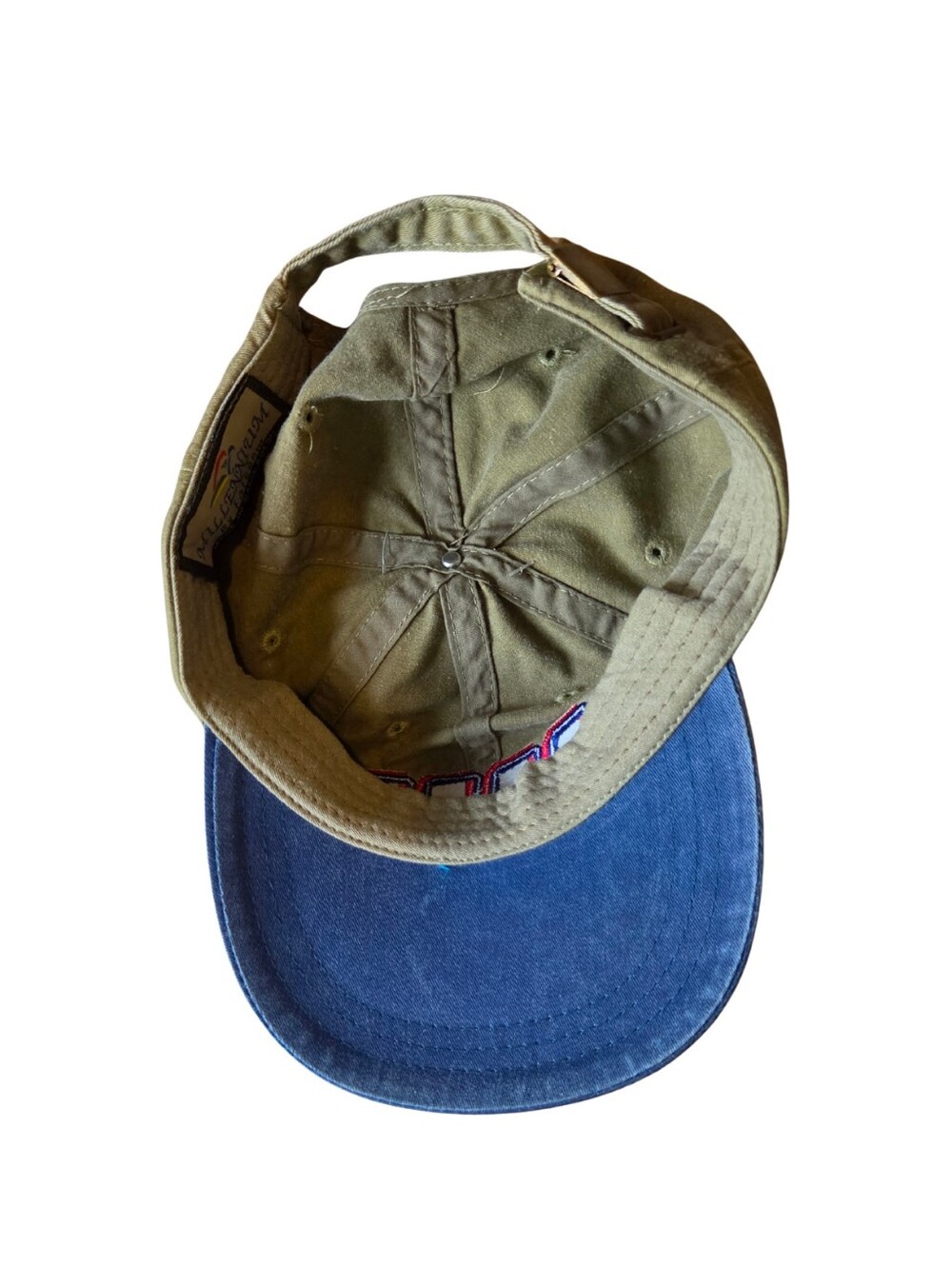 Vintage 2000 The New Millennium Hat Green Blue Raised Shadow Embroidery Dad Cap - Picture 2 of 4